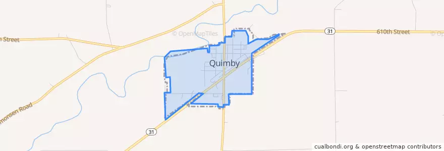 Mapa de ubicacion de Quimby.