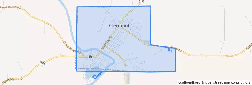 Mapa de ubicacion de Clermont.