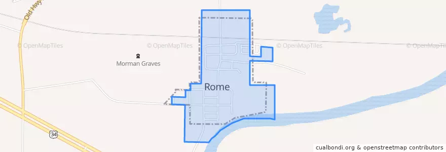 Mapa de ubicacion de Rome.
