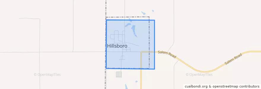 Mapa de ubicacion de Hillsboro.