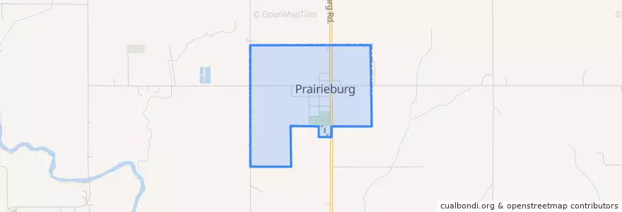 Mapa de ubicacion de Prairieburg.