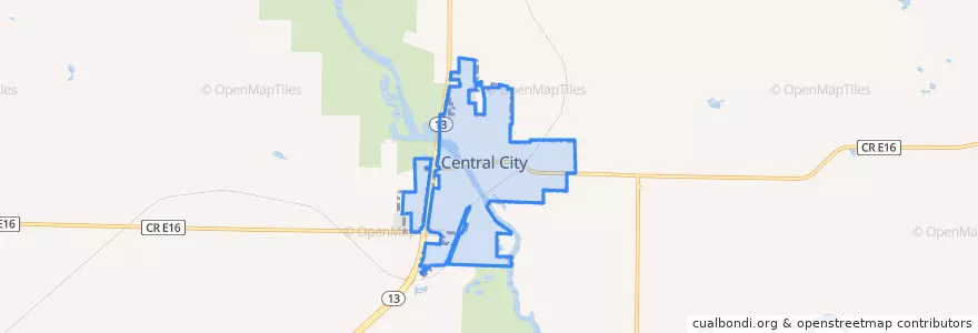 Mapa de ubicacion de Central City.