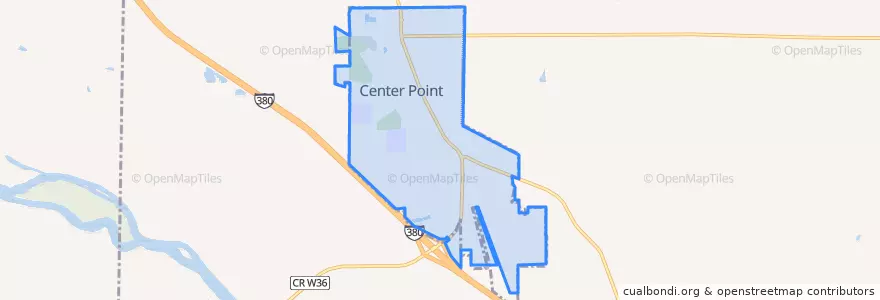 Mapa de ubicacion de Center Point.