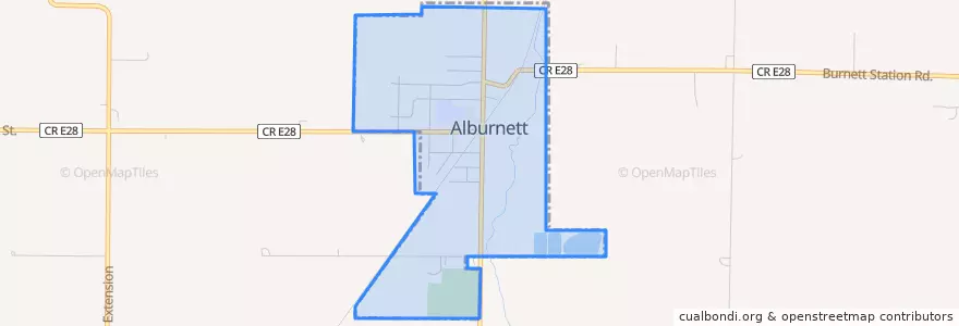 Mapa de ubicacion de Alburnett.