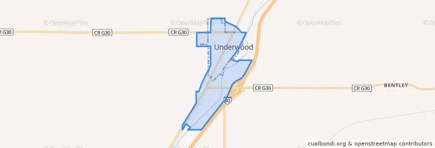 Mapa de ubicacion de Underwood.