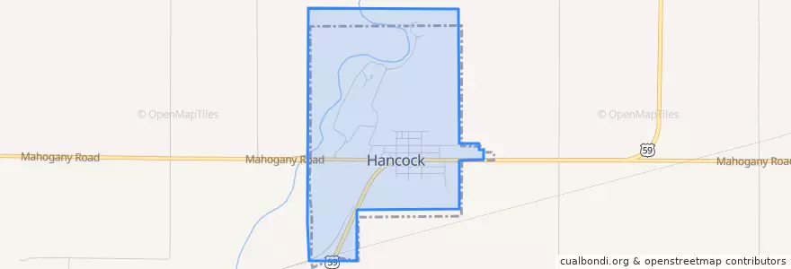 Mapa de ubicacion de Hancock.