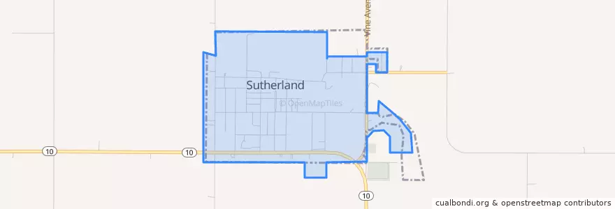 Mapa de ubicacion de Sutherland.
