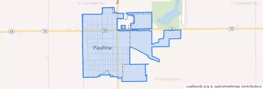 Mapa de ubicacion de Paullina.