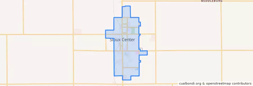 Mapa de ubicacion de Sioux Center.