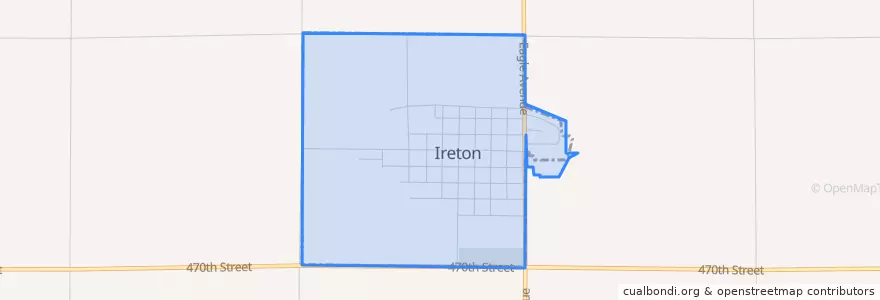 Mapa de ubicacion de Ireton.