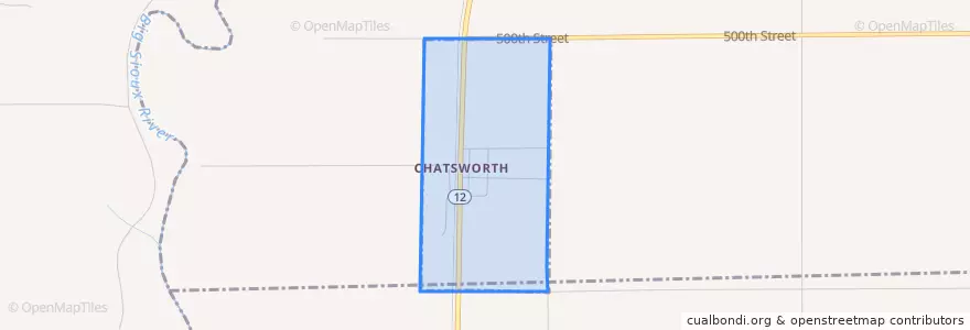 Mapa de ubicacion de Chatsworth.