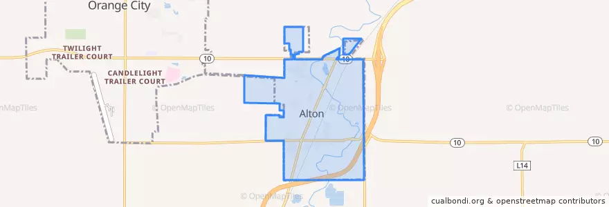 Mapa de ubicacion de Alton.