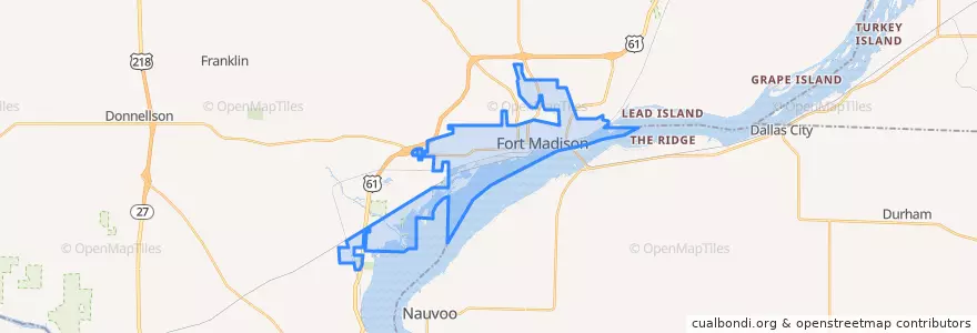 Mapa de ubicacion de Fort Madison.