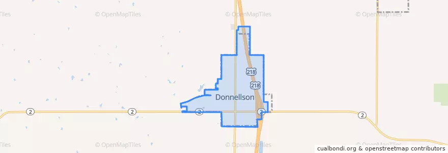 Mapa de ubicacion de Donnellson.
