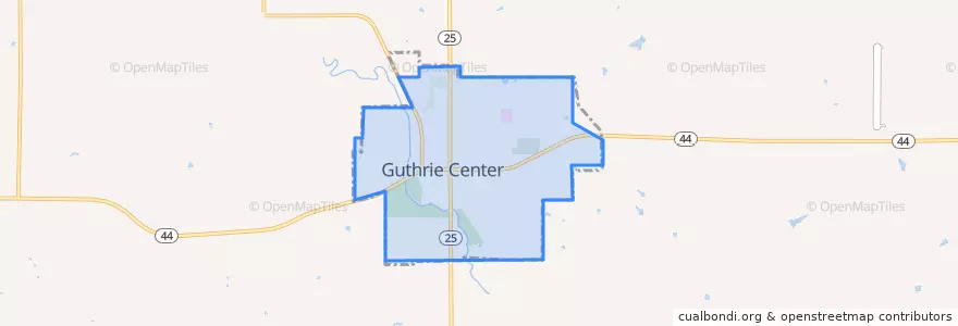 Mapa de ubicacion de Guthrie Center.
