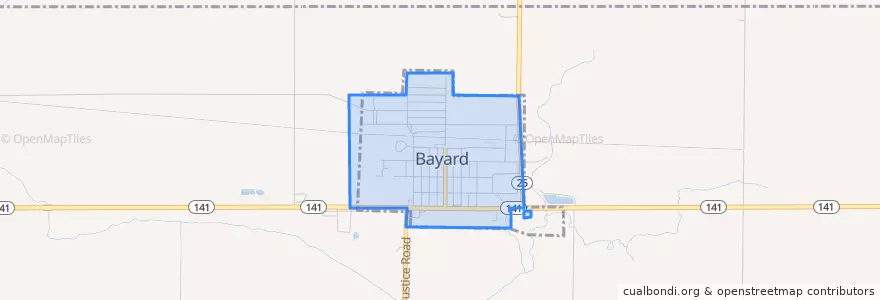 Mapa de ubicacion de Bayard.