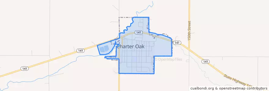 Mapa de ubicacion de Charter Oak.