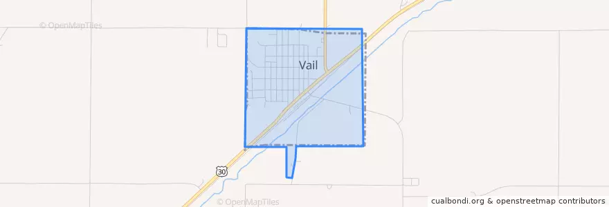 Mapa de ubicacion de Vail.