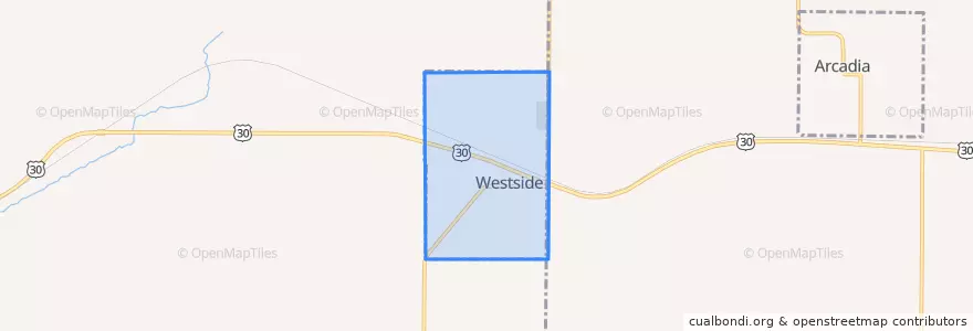 Mapa de ubicacion de Westside.