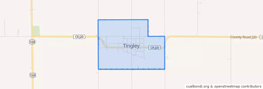 Mapa de ubicacion de Tingley.