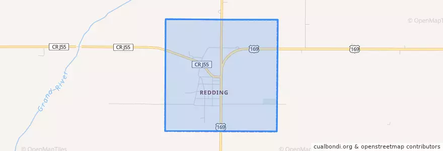 Mapa de ubicacion de Redding.