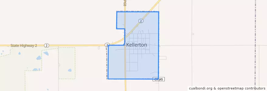 Mapa de ubicacion de Kellerton.