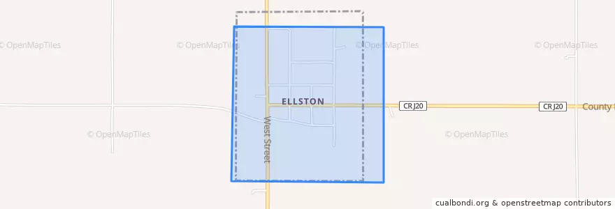 Mapa de ubicacion de Ellston.