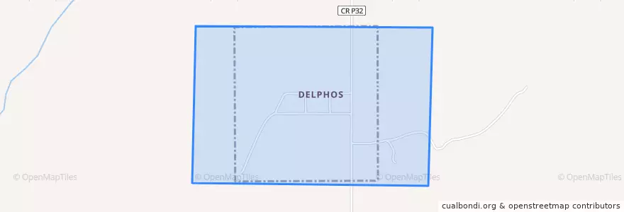 Mapa de ubicacion de Delphos.