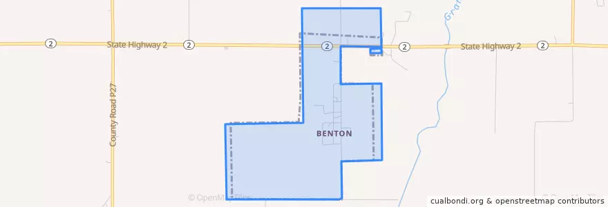 Mapa de ubicacion de Benton.