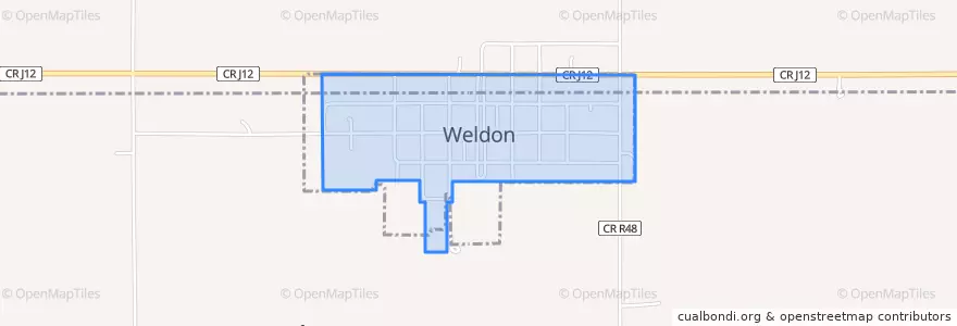Mapa de ubicacion de Weldon.