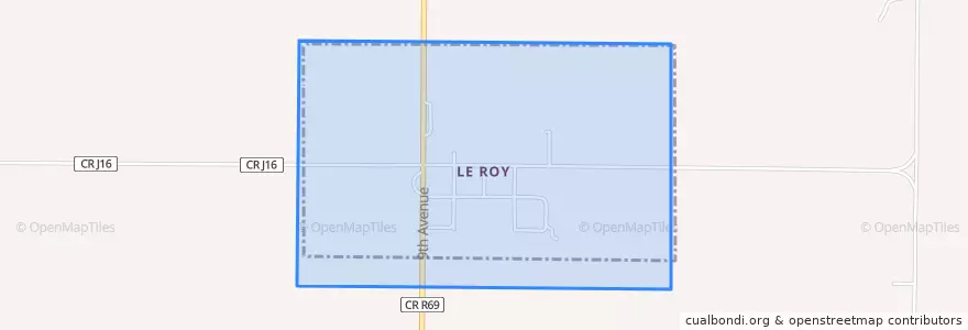 Mapa de ubicacion de Le Roy.