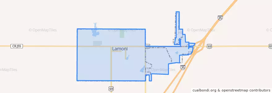Mapa de ubicacion de Lamoni.
