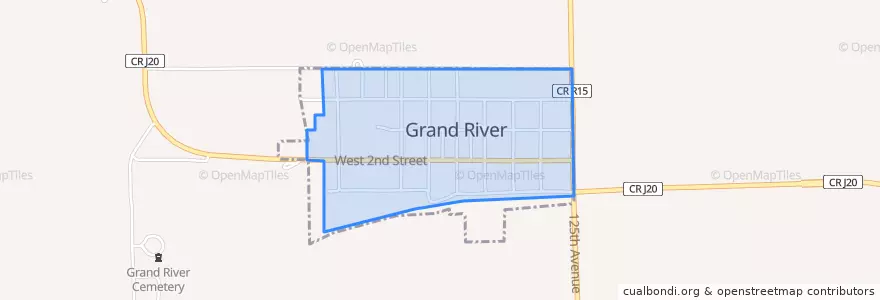 Mapa de ubicacion de Grand River.