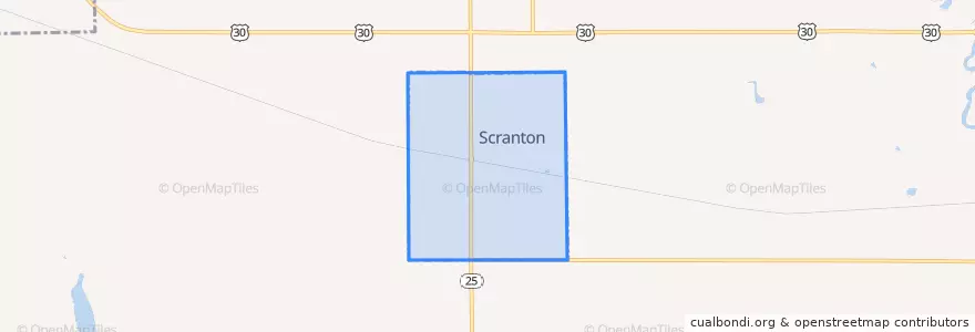 Mapa de ubicacion de Scranton.