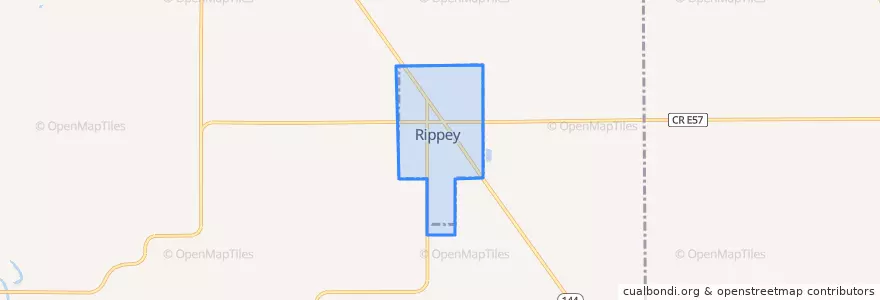Mapa de ubicacion de Rippey.