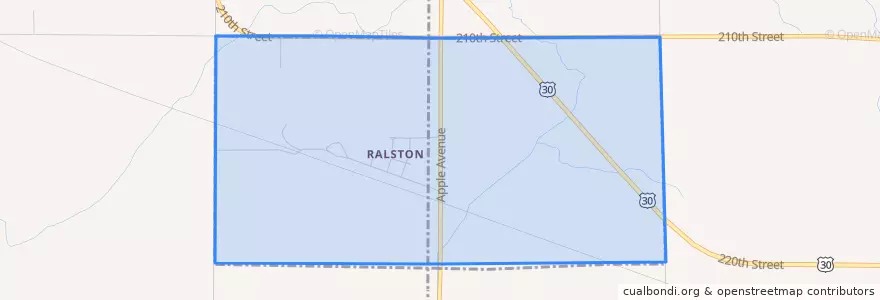 Mapa de ubicacion de Ralston.