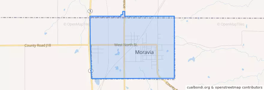 Mapa de ubicacion de Moravia.