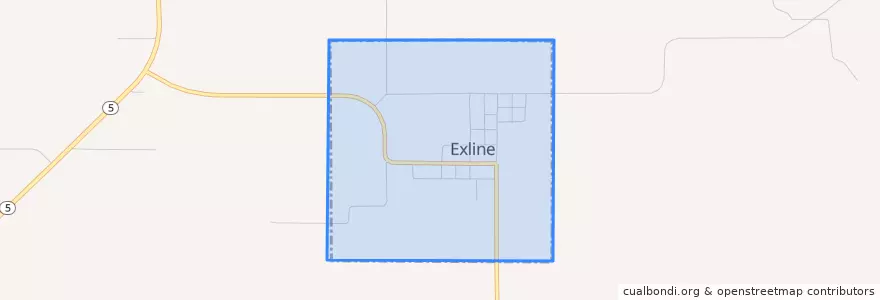 Mapa de ubicacion de Exline.