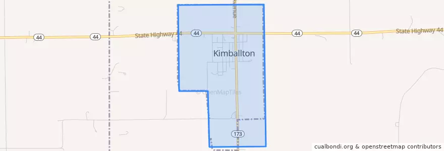 Mapa de ubicacion de Kimballton.