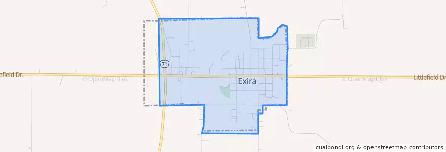 Mapa de ubicacion de Exira.