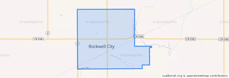 Mapa de ubicacion de Rockwell City.