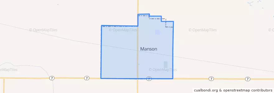 Mapa de ubicacion de Manson.
