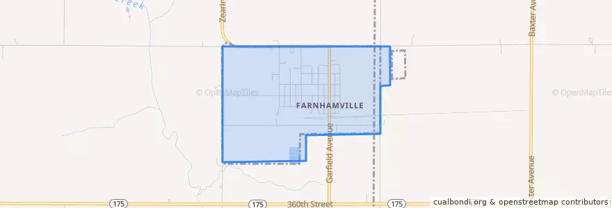 Mapa de ubicacion de Farnhamville.