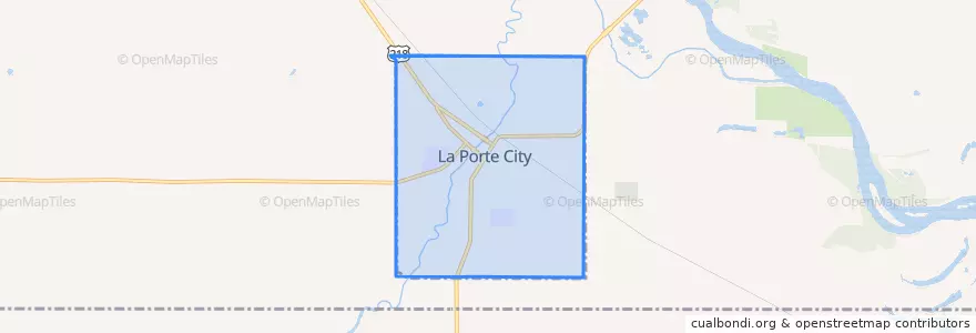Mapa de ubicacion de La Porte City.