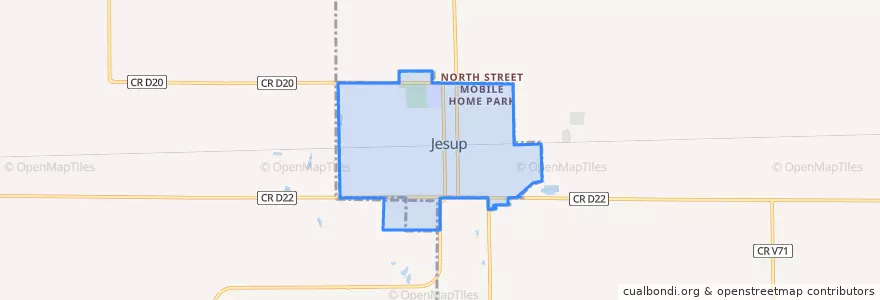 Mapa de ubicacion de Jesup.