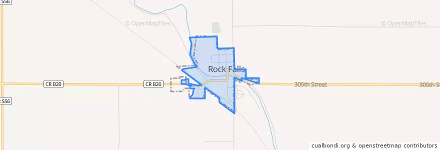 Mapa de ubicacion de Rock Falls.