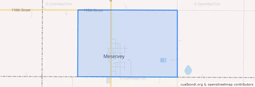 Mapa de ubicacion de Meservey.