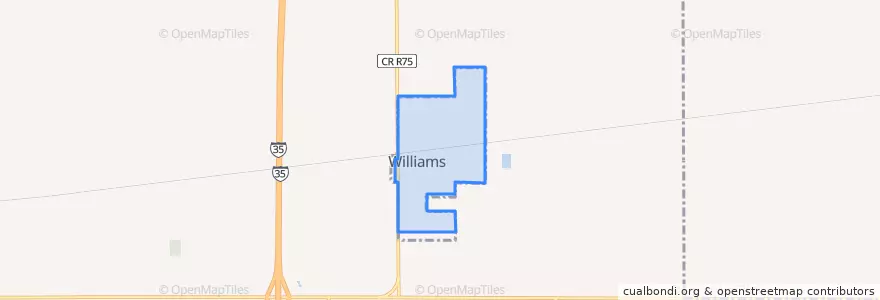 Mapa de ubicacion de Williams.