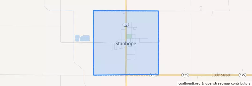 Mapa de ubicacion de Stanhope.