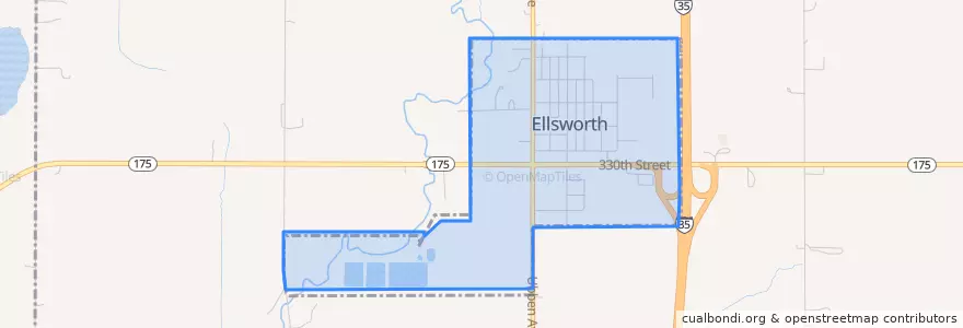 Mapa de ubicacion de Ellsworth.